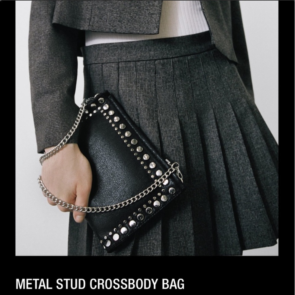Zara studded chain strap crossbody bag
